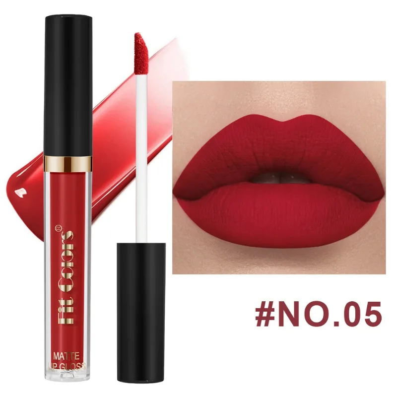Fit Colors Long-lasting Matte Lipstick Non Stick Moisturizing Lip Gloss Waterproof Makeup Lip Glaze Sexy Purple Red Lipsticks