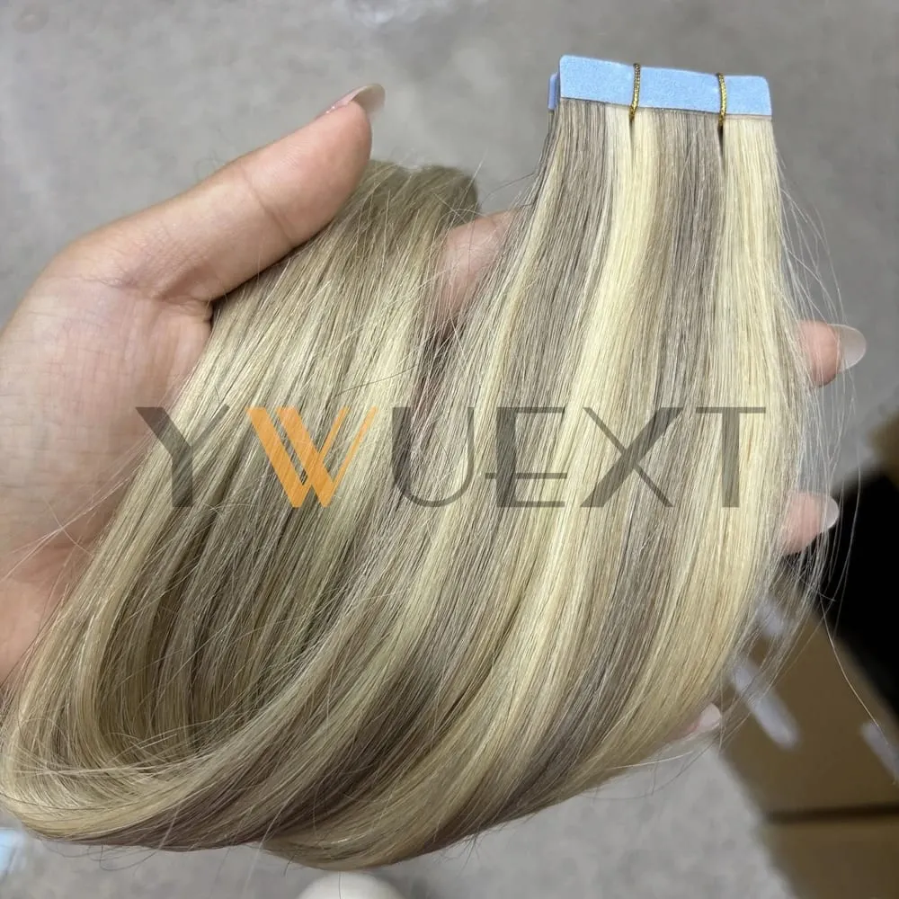 Real Human Hair Tape in Extensions 12''-20'' Natural Straight Black Seamless Tape Hair On Double Sided Tape 20pcs 50g/pack