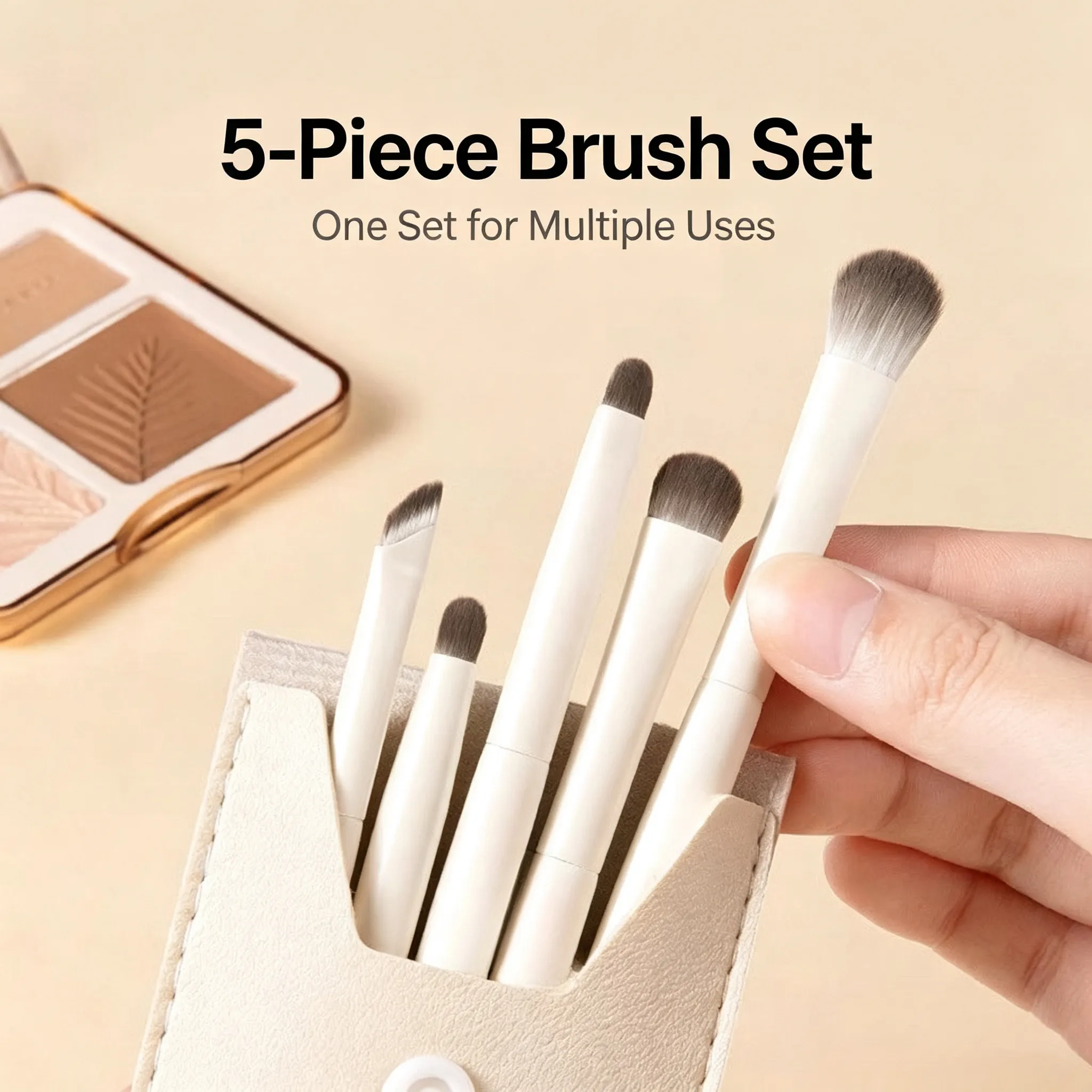 Eye Shadow Brush Set for Beginners Including Color Application Under-Eye Liner and Blending Detail Brushes