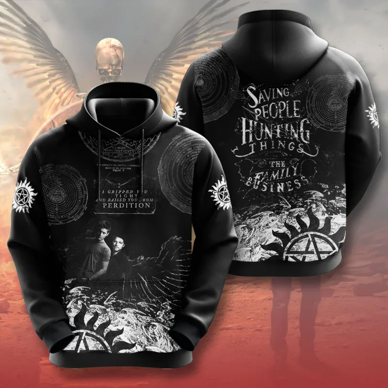 Supernatural TV Series 3D Print Hoodies Men's Women Casual Streetwear Hooded Sweatshirts Pullover Harajuku Y2k Coat Man Clothing