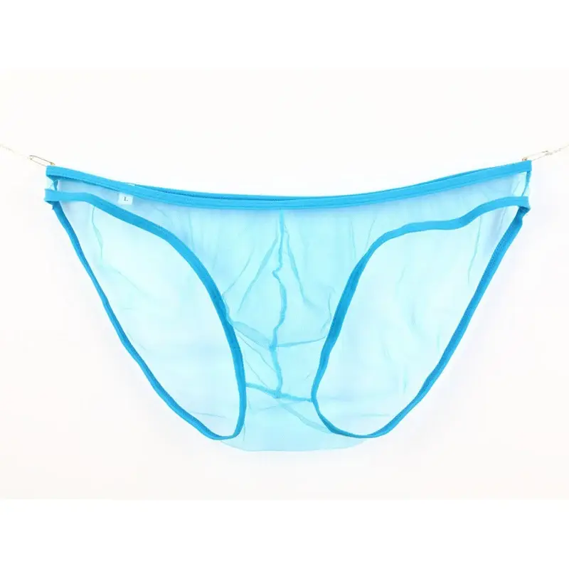 Slip da uomo in rete a vita bassa di grandi dimensioni, biancheria intima trasparente ultrasottile, con borsa convessa a U, vari colori disponibili — image 8