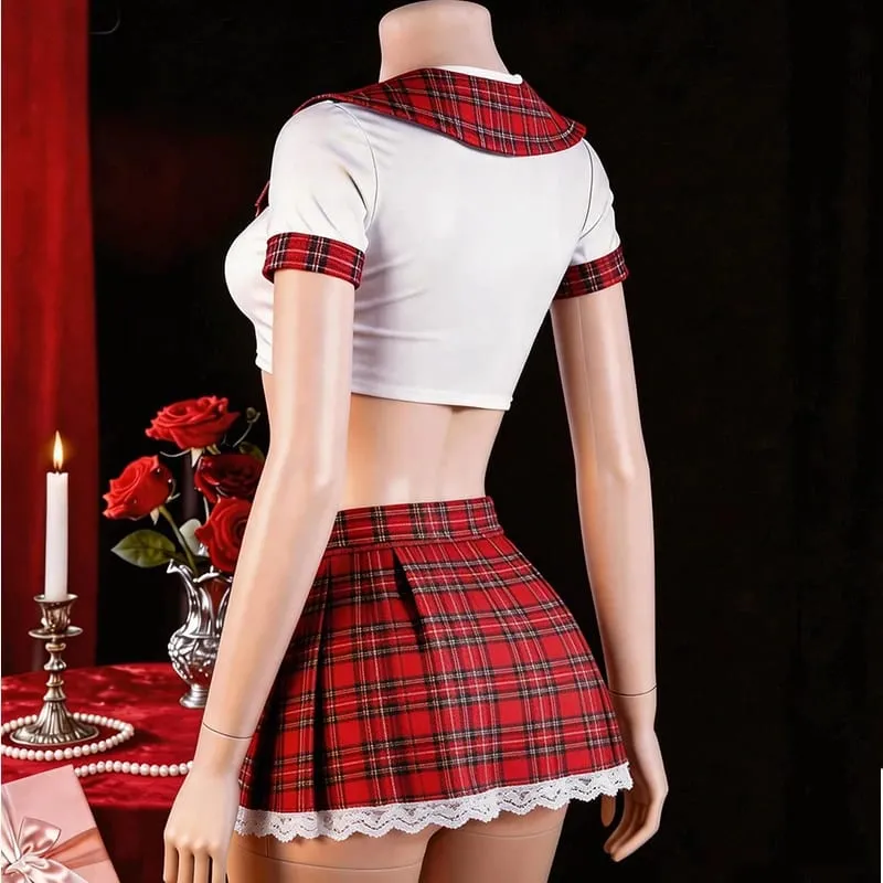 Red Sexy Lingerie Woman Porno Underwear Sexy Dress Student Cosplay Uniform Set Women Lingerie Erotic Underwear Babydoll Costume