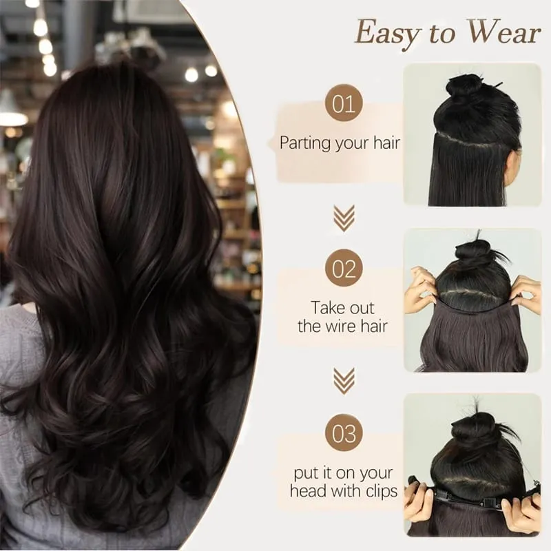 24 inch Long Wavy Hair Clip/Hair Extensions/Wigs/Women's Synthetic Wigs/Parties/Role-Playing/Different Events