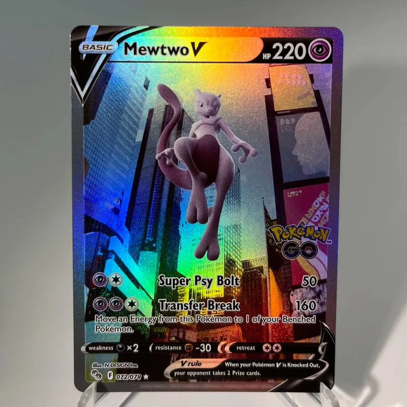 Pokémon GO PKM Cards PTCG6-E GX Rainbow Mewtwo V Dragonite VSTAR Rare Collection Battle Toys Gifts for Hobbies