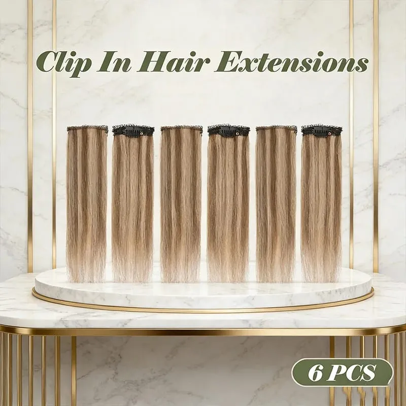 Hot Sale 10 Inch Straight Clip In Hair Extensions Synthetic Hairpiece For Women Daily Use
