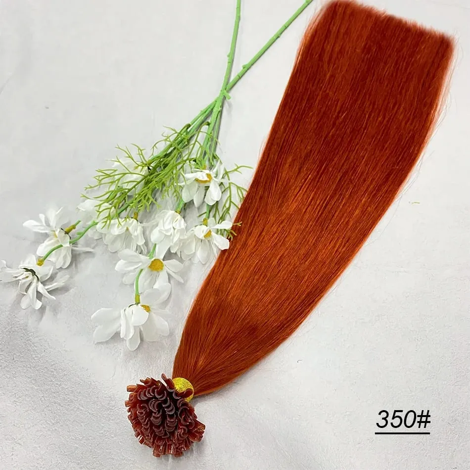 Full Shine U Tip Hair Extensions Nature Black Hair Blone 613 Color 50g Keratin Glue Beads Prebonded Remy Human Hair Extensions — image 13
