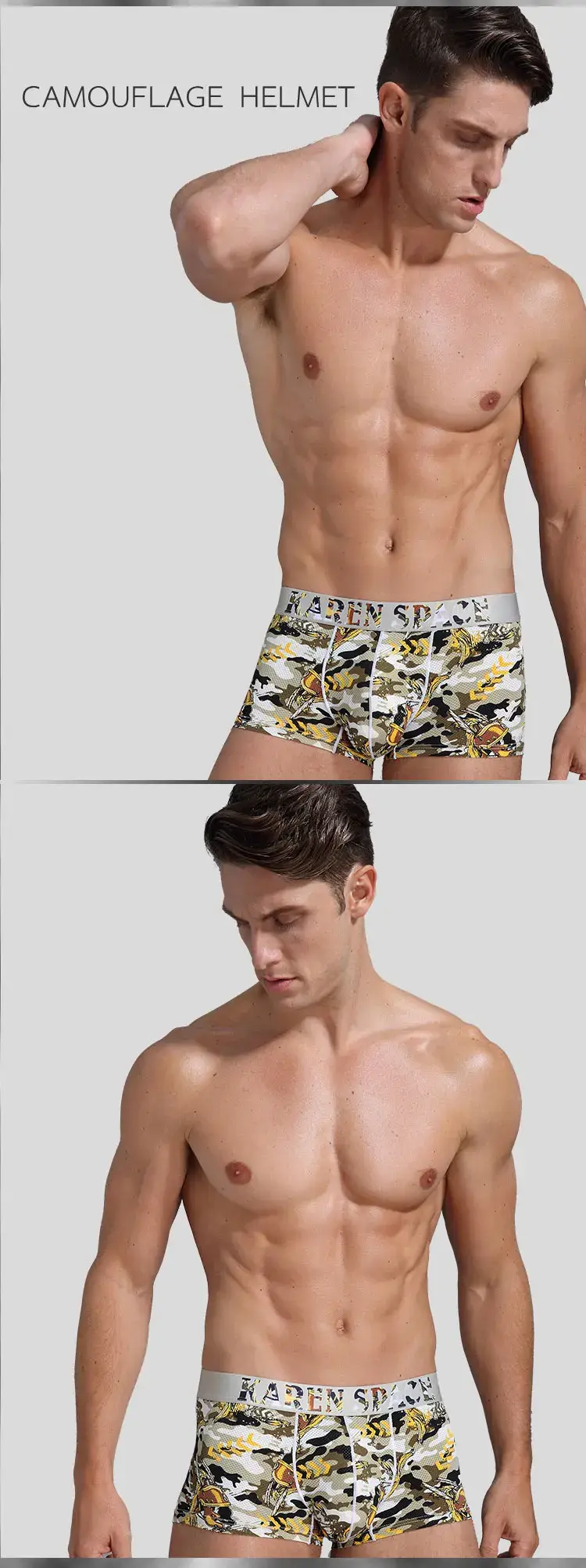 Boxer Uomo Traspiranti Stampati Ghiaccio Seta Intimo Mutandine Maschili Moda Comode Calzoncillo Hombre