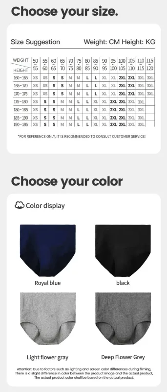 Men's High-Waist Cotton Underwear, Slim-Fitting Waist-Protecting, Plus-Size Warm Triangle Sports Briefs