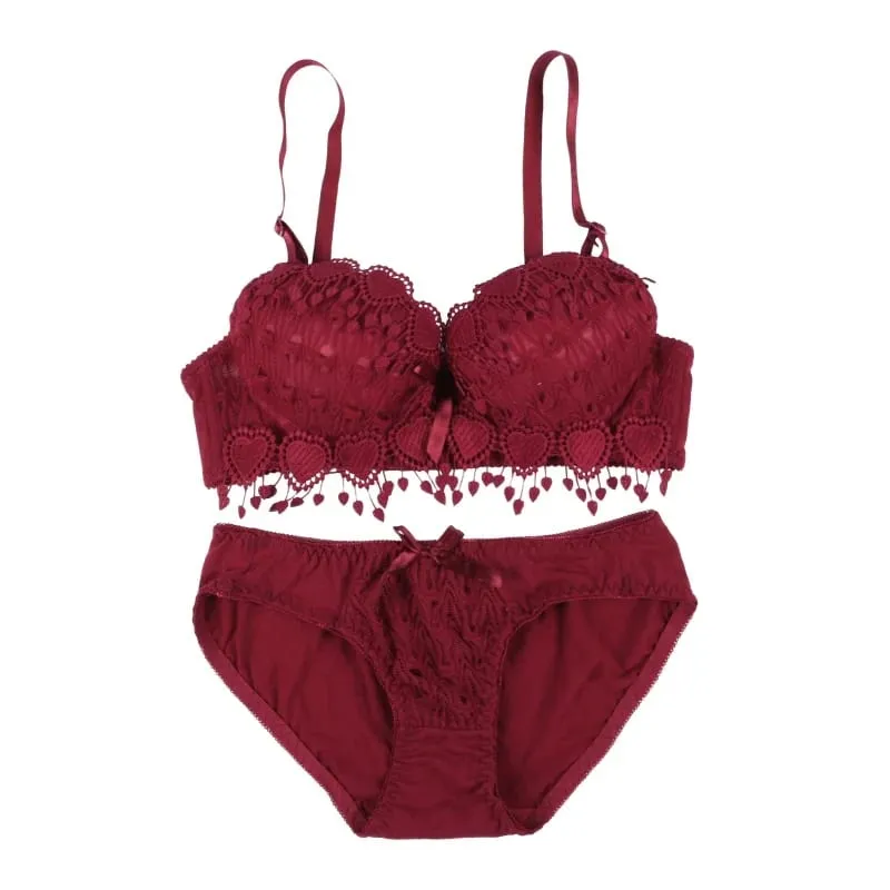 Push Up Bra Set Women Lingerie Underwear Sexy Floral Lace Underwear Set Lady Comfortable Thin Cup Brassiere Outfit
