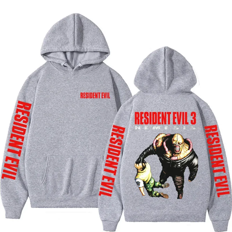 Retro 90s Nemesis Resident Evil Requiem Hoodies Men Women Fashion Classic Long Sleeve Sweatshirts Bodywarmer Oversized Hoodie
