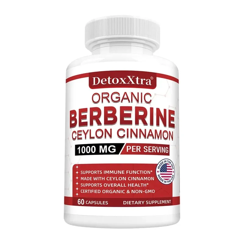 Premium Berberine HCL - Blood Sugar Support Heart Health - Ceylon Cinnamon Berberine HCI Supplement Capsules 1000MG