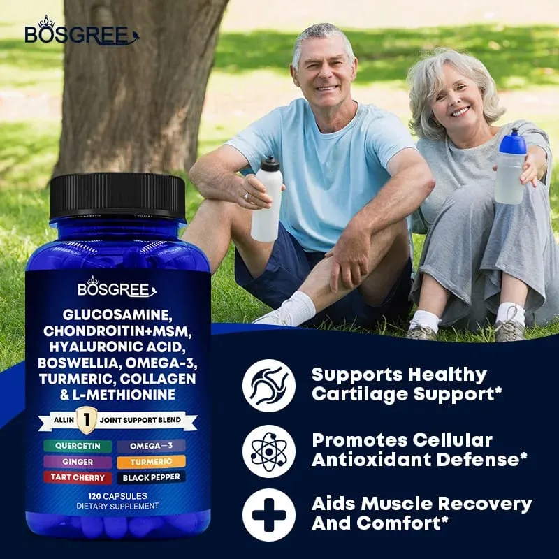 Glucosamine Chondroitin MSM - Supports Healthy Joints Cartilage and Connective Tissue - Promotes Joint Comfort and Flexibility