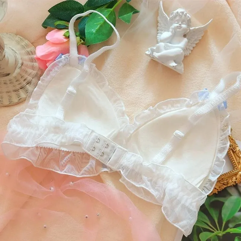 Lolita Girls Underwear Cute Bra & Panties Set Underwear Sleep Intimates Sweet Kawaii Lace Comfortable Bra Set Lovely Lingerie