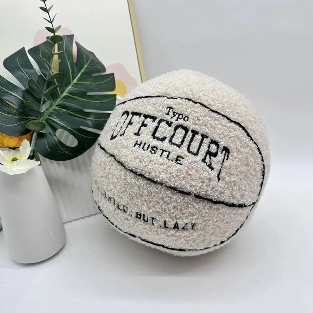 New Soft Offcourt Basketball Pillow Pillow Cushions Fuzzy Basketball Shaped Pillow Pillow Bedroom