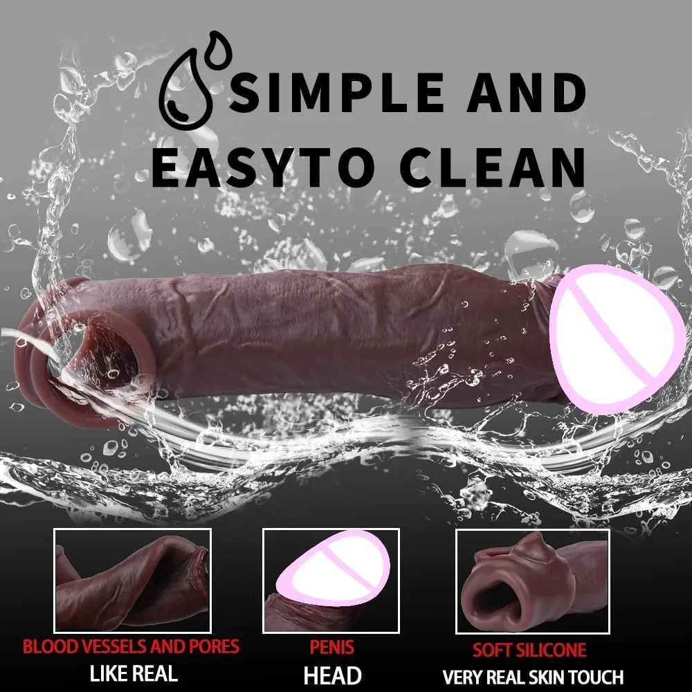 Sleeve for Erection Penis Training Sexy Adult Man Silicone Penis Sleeve Cock Ring Extender Male Sex Toy Dildo Cock
