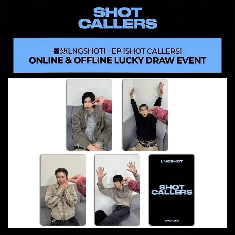 4PCS Kpop Hot Boy Group LNGSHOT Album "SHOT CALLERS" EVERLINE HD Discount Card OHYUL LOUIS RYUL WOOJIN Small Cards Photocards