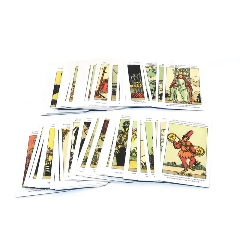 Ryska versionen Rider Waite Tarot Card Deck Spådomsbrädspel Hot Sell Personligt bruk Oracles Deck for Girl