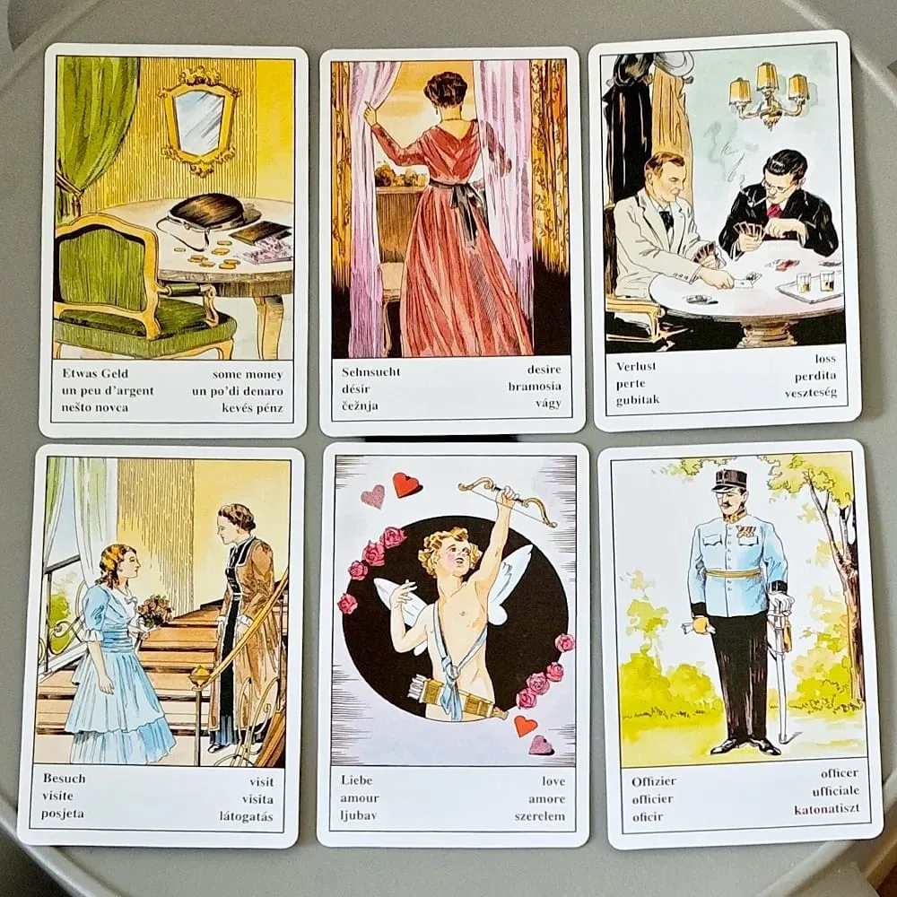 36 Pcs Classic Oracle Cards Vintage Traditional Gypsy Cards with Multilingual Meanings & Zodiac Constellation Backs