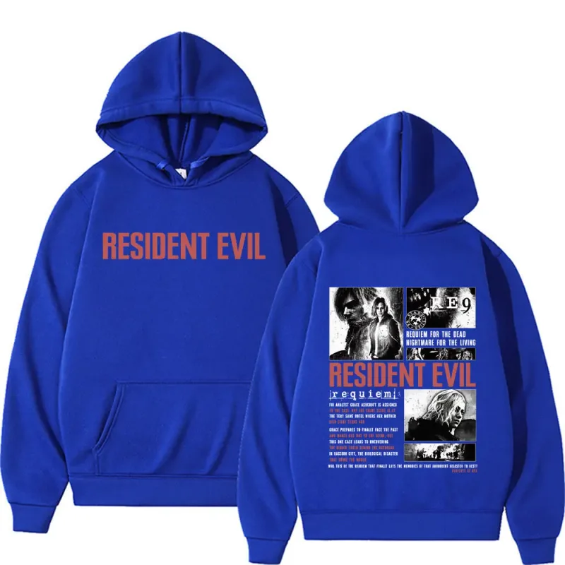 Resident Evil Requiem Sweatshirts Leon Kennedy Grace Ashcroft 90s Vintage Hoodies Men Women Fashion Classic Pullovers Streetwear