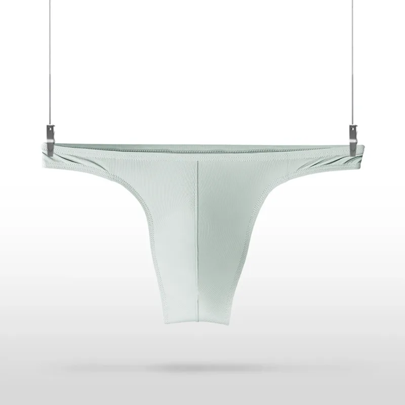 Eis Seide Tangas Männer Sexy Unterwäsche Weiche Rippen G-string Atmungsaktive Unterhose Nahtlose Höschen Männliche Dessous Ausbuchtung Beutel Briefs