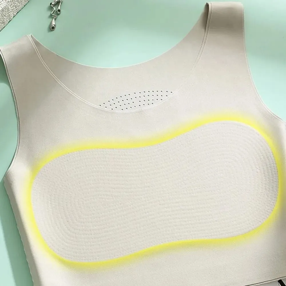 S/M/L/XL/XXL Chest Binding Underwear Ice Silk Material Fixed Cup Invisible Seamless Bra Soft Steel Ring Backless Style