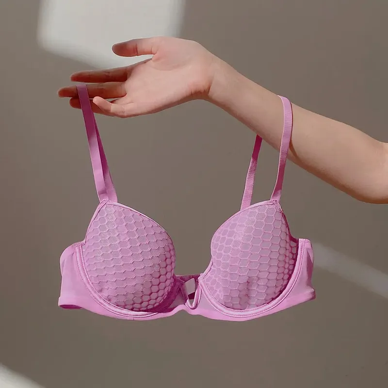 Ultra-Thin Minimizer Bra Set For Large Bust Women Summer Style Soft Underwire Side Support Anti-Sagging Comfort Daily Lingerie