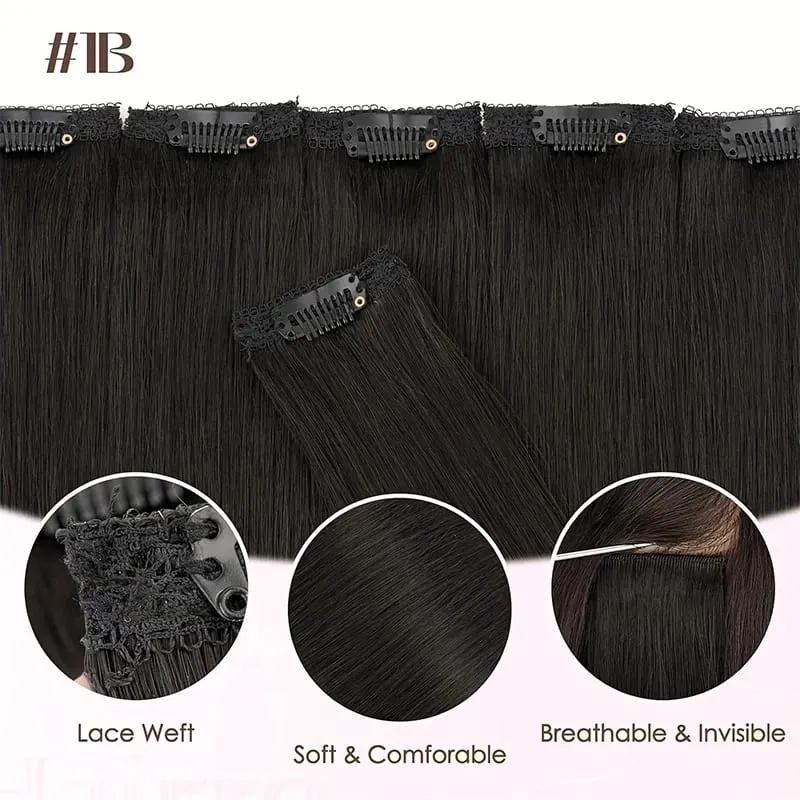 6Pcs 1 Clip Straight Short Synthetic Fiber Hair Extensions Clip In for Daily Makeup Party Cosplay Natural Looking Easy To Attach