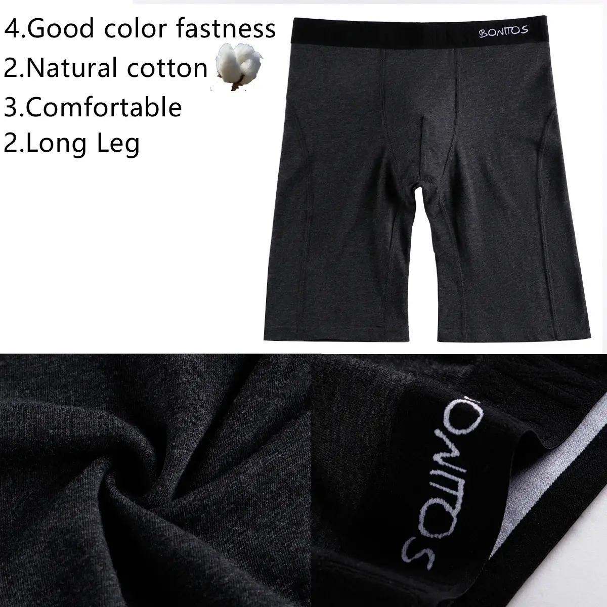 2pcs Pack ขายาวกางเกงขาสั้นผู้ชายกางเกงชุดกางเกง Homme Boxershorts ลื่นชุดชั้นในสำหรับชายผ้าฝ้ายชายเซ็กซี่ชุดกล่อง GYM