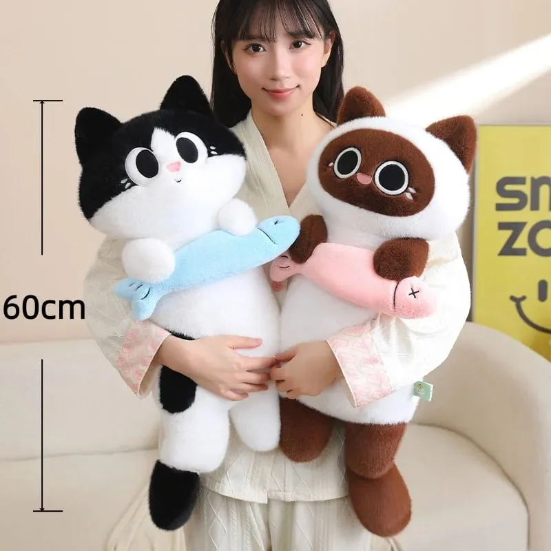 Cat Plush Toys Adorably Cat Stuffed Pillow Kawaii Soft Sofa Cushion Home Decor Toys Accompany Sleep Toy Birthday Gifts — image 8