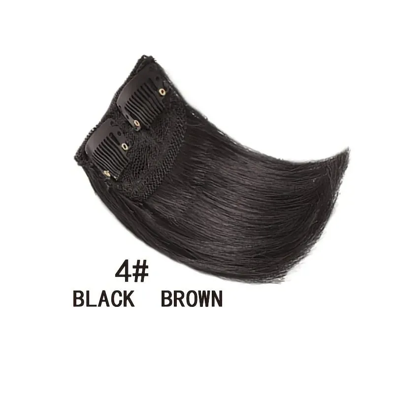 Synthetic 10cm Clip In Hair Extensions Short Straight Topper Invisible Seamless Side Cover Hairpiece Natural Volume Easy Wear