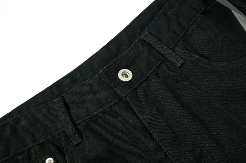 Vintage Washed Black Slim Fit Flare Jeans Long Ribbon Y2k Streetwear Casual Skinny Bell Bottom Jeans Distressed Fashionable