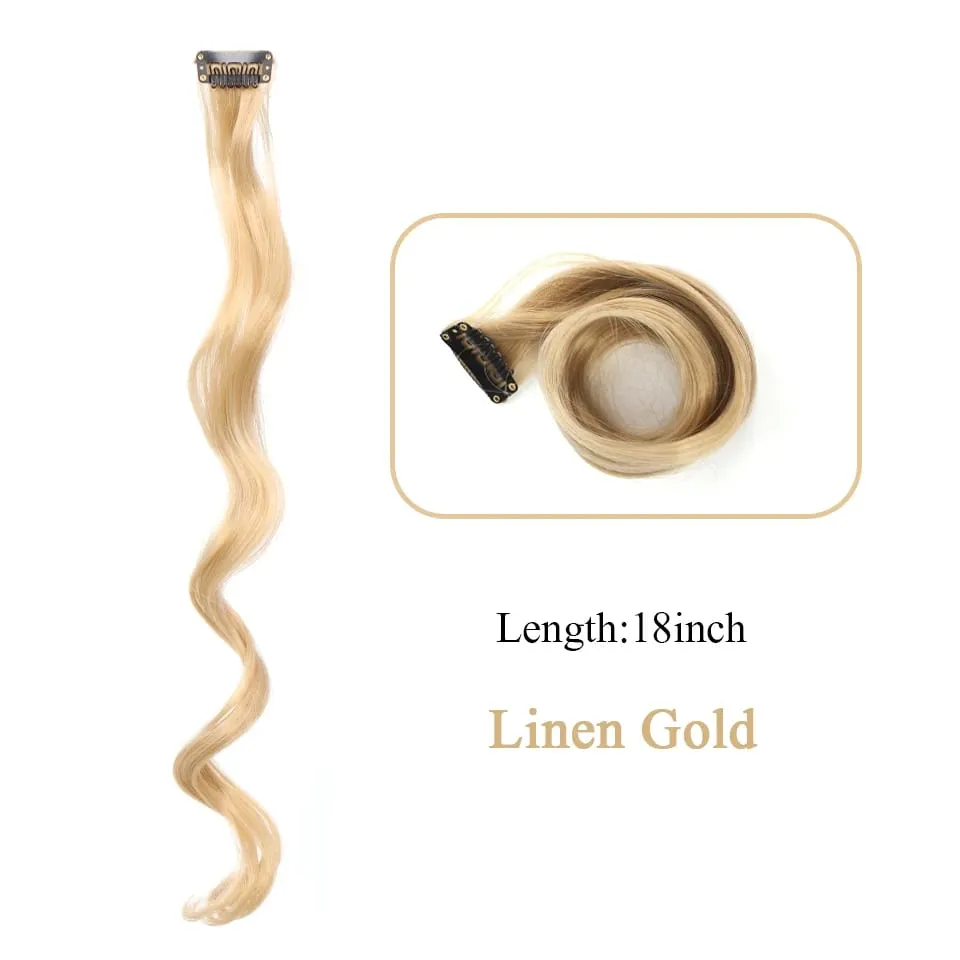 Tổng Hợp Kẹp Trong Một Miếng Nhiều Màu Sắc Làm Tóc Xoăn Tóc Tổng Hợp Miếng 18 "Dài Ombre Tóc Hồng Tím Đỏ xanh Dương