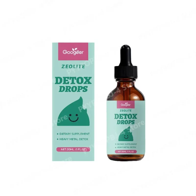 Googeer Zeolite Detox Drops 30ml Heavy Metal Support Vitamin B12 D3 Daily Cleanse Formula Non-GMO Soy-Free Dietary Supplement
