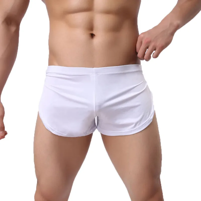 男士內褲內褲平角褲透氣男平角睡衣側開叉內褲 Cueca Homem 短褲睡衣