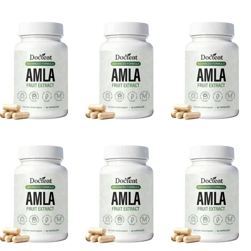 Docteat Amla Fruit Extract Capsules for Immune Support and Skin Health with Vitamin C Vitamin B3 CoQ10 and PQQ 60 Capsules