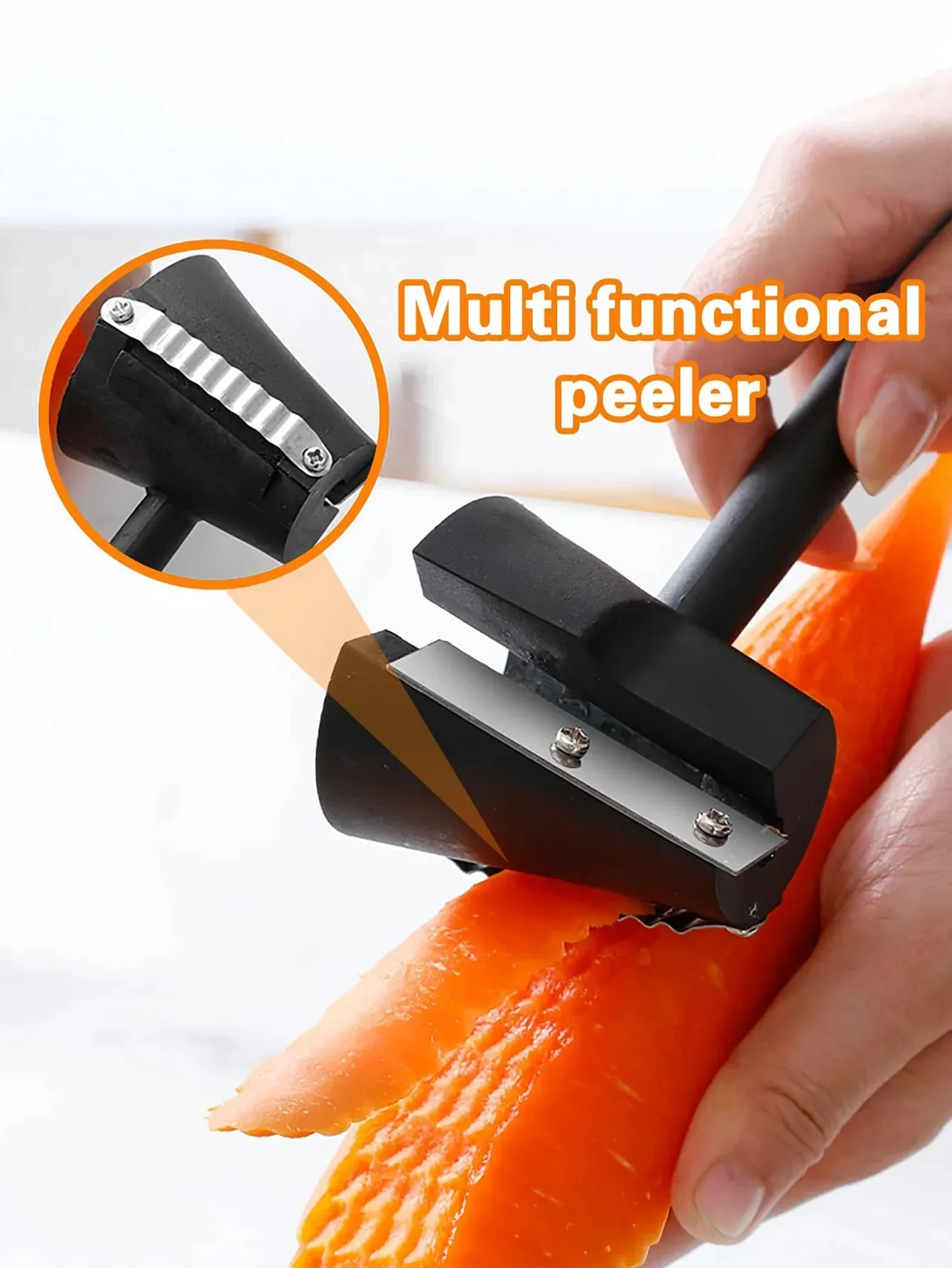 Vegetable Curler Peeler Fruit Carving Tools Carrot Sharpener for Garnishing Design Cutting Slicer Shaver for Carrots Vegetables — image 4