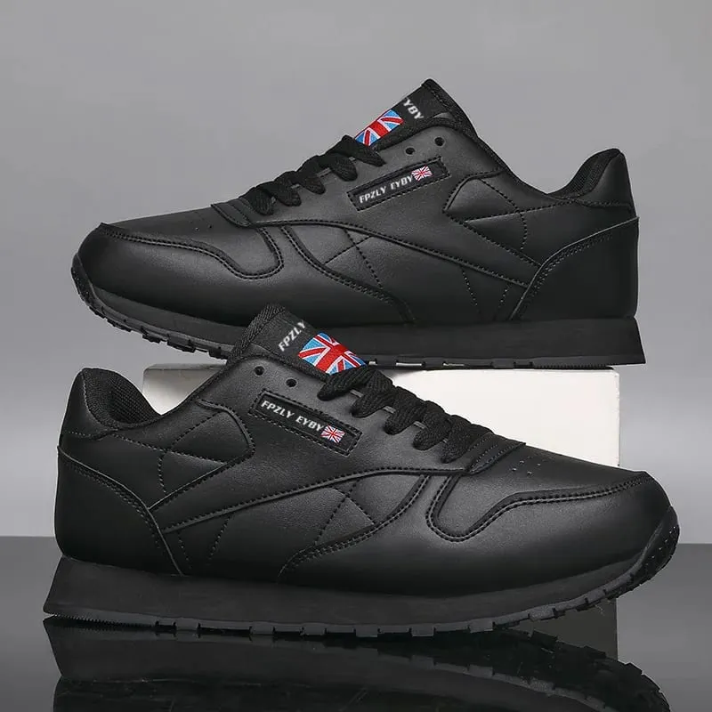 New Men's Shoes Spring Autumn Waterproof Walking Shoes Non-Slip Cushioning Men's Casual Leather Sports Shoes Men's Tennis Shoes