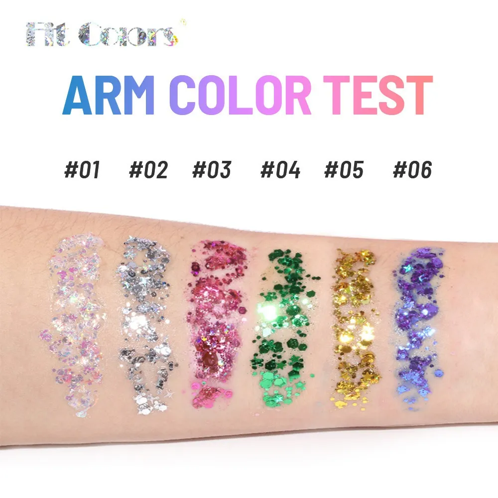 100ml Glitter Gel Eye Shadow Liquid Face Body Large Sequin Gel Multifunctional Colorful Loose Sequins Cream Party Decoration