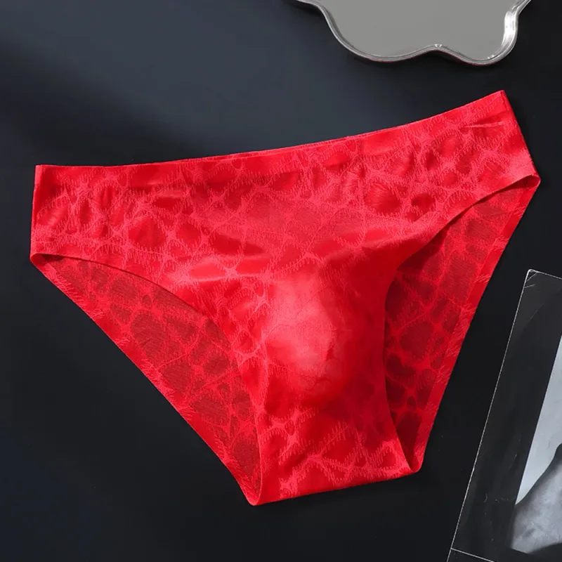Letter Lace Transparent Men's Underwear Thin Mesh Hollow Out Sexy Male Briefs Medium Low Waist Sexy Triangle Shorts