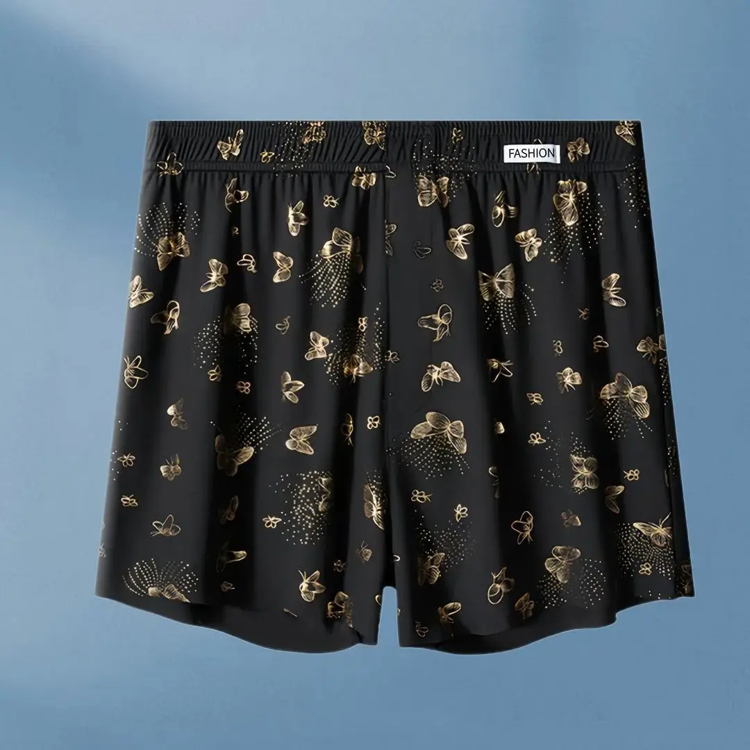 4-Piece Butterfly Print Men's Personalized Aro Pants, Loose And Breathable Casual Underwear, Men's Fashionable Boxer Shorts