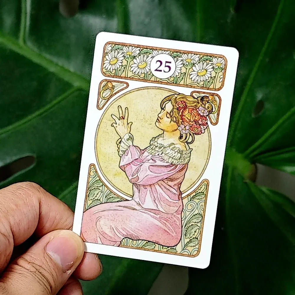 Art Nouveau Lenormand Deck Oracle 9*6cm 36 Pcs Lenormand Cards In Perfect Art Nouveau Style