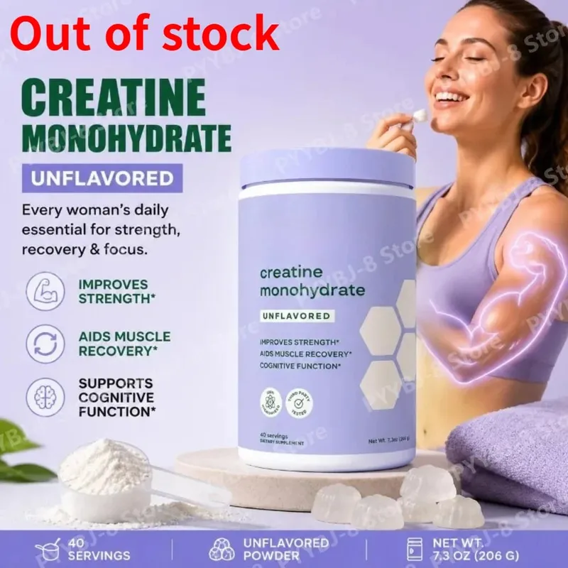 Creatine Monohydrate Powder 100% Micronized Improves Strength Supports Muscle Recovery and Cognitive Function 206g 40 Servings