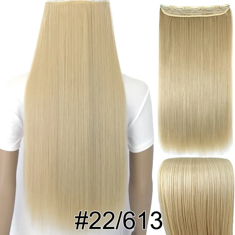 合成繊維耐熱 120gr ストレート 5 クリップオンクリップインヘアエクステンション 5006