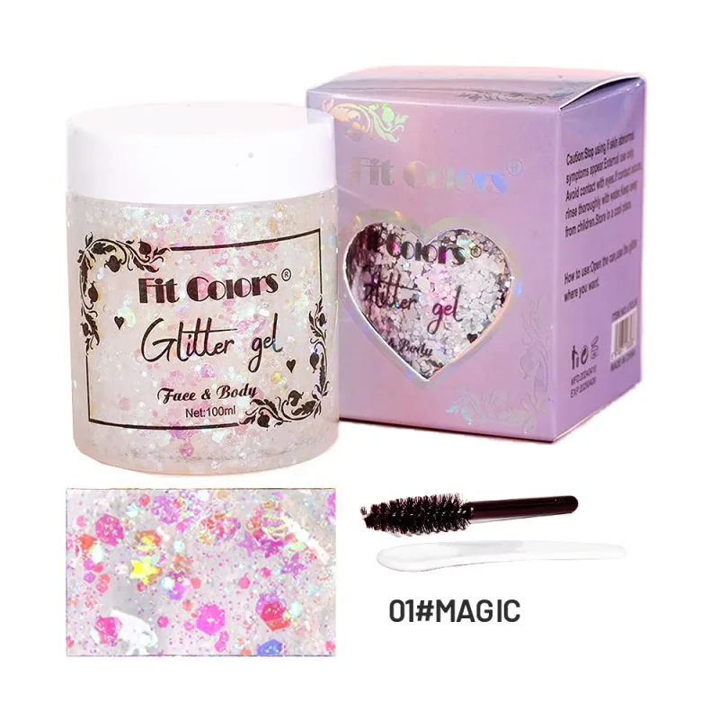 100ml Glitter Gel Eye Shadow Liquid Face Body Large Sequin Gel Multifunctional Colorful Loose Sequins Cream Party Decoration