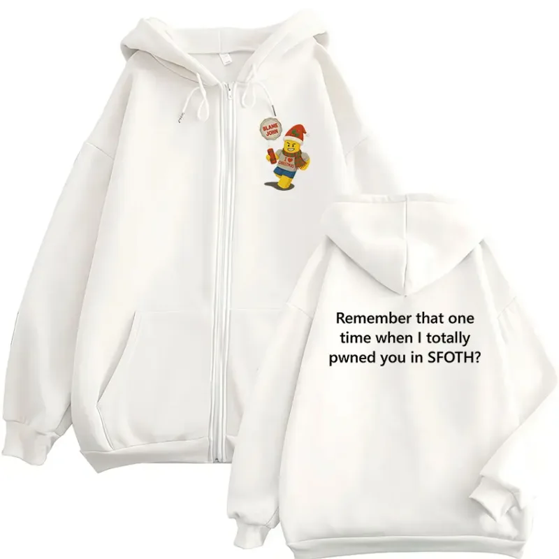 Funny Blame John Meme Zipper Hoodie Shedletsky Forsaken Fashion Autumn/Winter Sweatshirt Men Women Casual Oversized Coats Hoody