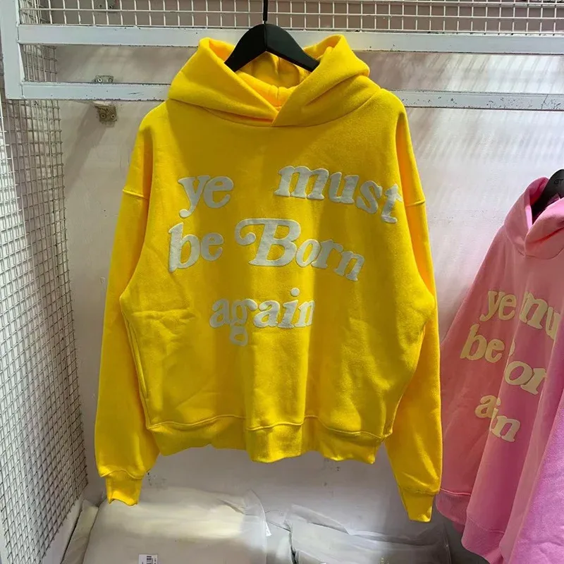 23FW Logotipo de espuma clássico Ye Must Be Born Again Hoodie Homens Mulheres Melhor Qualidade Oversize Kanye West CPFM.XYZ Moletons Multicolor