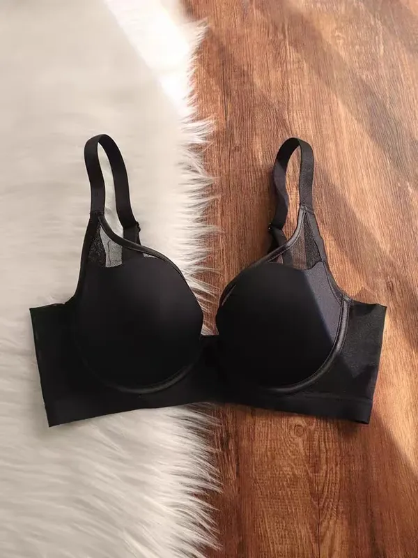 Nahtlose, dünne Push-up-Dessous in Übergröße für Frauen, große Brüste sehen kleiner aus, weicher Anti-Durchhang-Bügel-BH
