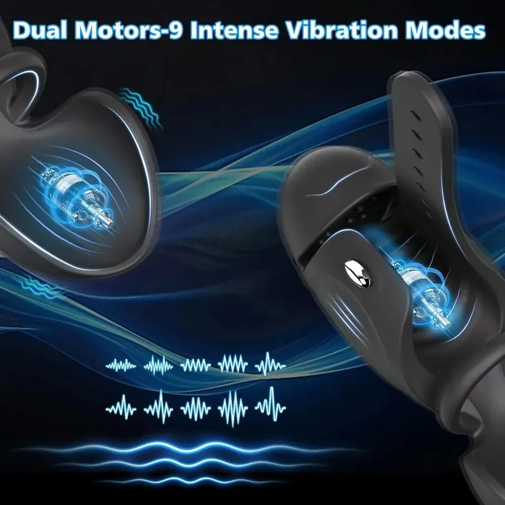 4-in-1 Adjustable Male Masturbator Penis Vibrator Trainer Penis Exerciser Stroker with Cock Ring Testicle Masturbators Sex Toys