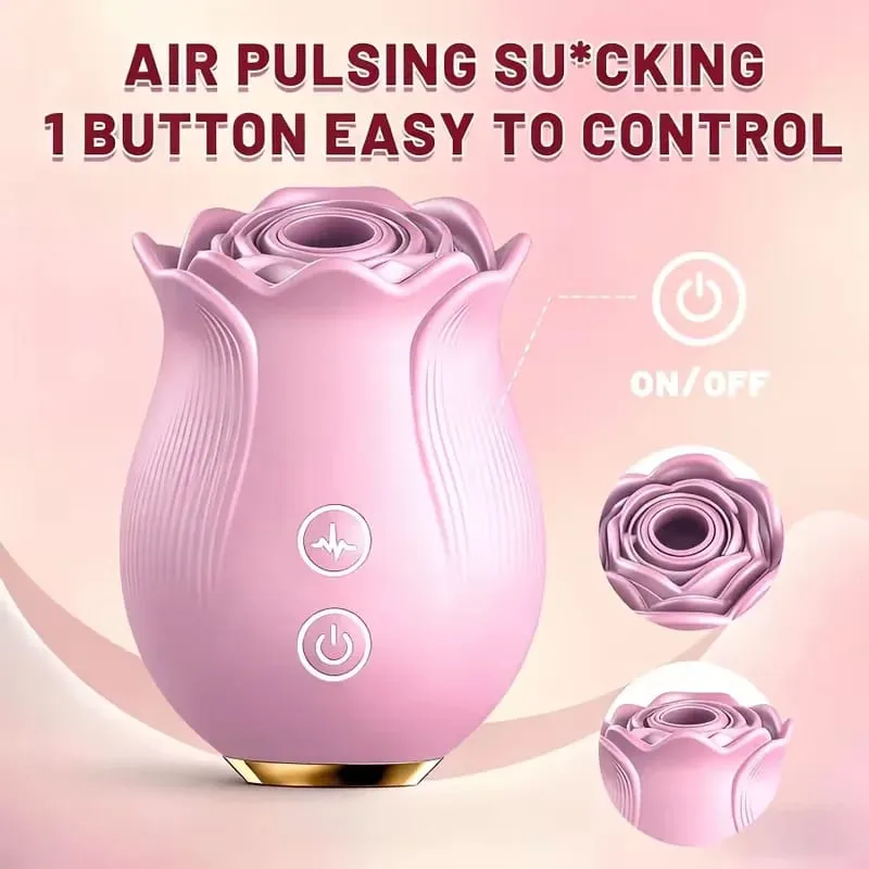 Rose Shape Vagina Sucking Vibrator Intimate Good Nipple Sucker Oral Licking Clitoris Stimulation Powerful Sex Toys for Women