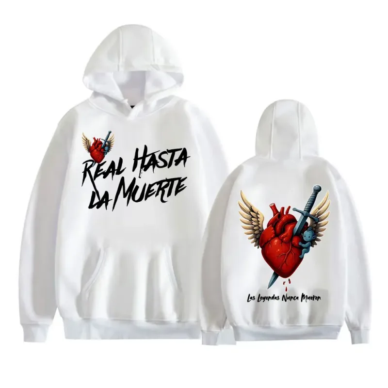 Anuel AA Rhlm 2 Real Hasta La Muerte Heart Hoodies Men Women Fashion Retro Bodywarmer Sweatshirts Casual Fleece Oversized Hoodie